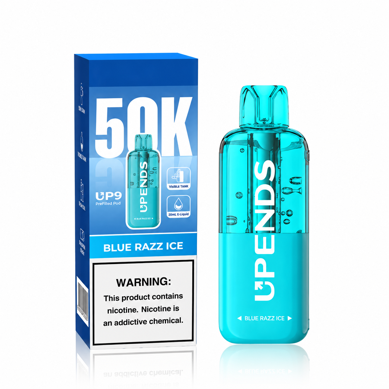 UPENDS UP9 Disposable delivers up to 50,000 puffs with a powerful 5% nicotine strength and 20ML e-liquid capacity. Engineered for long-lasting performance, it provides smooth draws, rich flavor, and a sleek, user-friendly design for all-day vaping convenience.