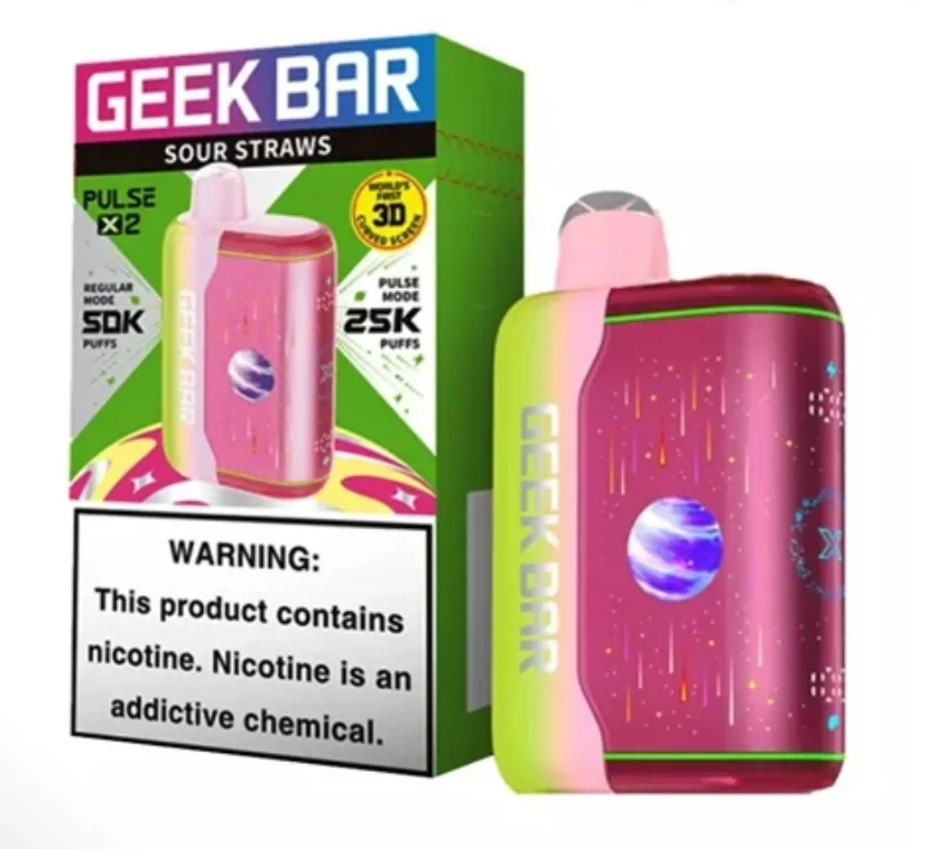 Shop the GEEK BAR PULSE X2 Disposable, featuring up to 50,000 puffs, 5% nicotine, and 18mL of e-liquid in a powerful, long-lasting design.