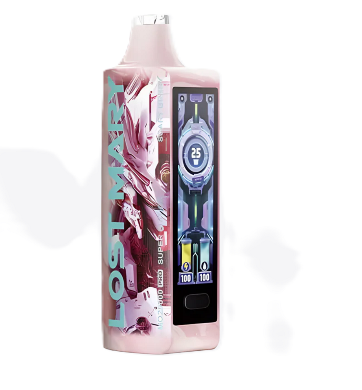 "
Flavor: Scary Berry Lost Mary MO20000 Pro ,burst of sweet and sour green apple with a light icy mint.
E-liquid contents: 18ml
Nicotine Level: 50mg
Coil: Dual Mesh Coil (0.9 ohm)
Puffs per Device: 20,000
Battery: 800mAh, rechargeable via USB-C
Mega Animation HD Screen: E-Liquid, Battery, and Wattage Meters
Variable Wattage: 13W - 25W
Adjustable Airflow: 3 Airflow Settings Available to Control your hit
Puff Timer
Vaping and Charging Animations
"