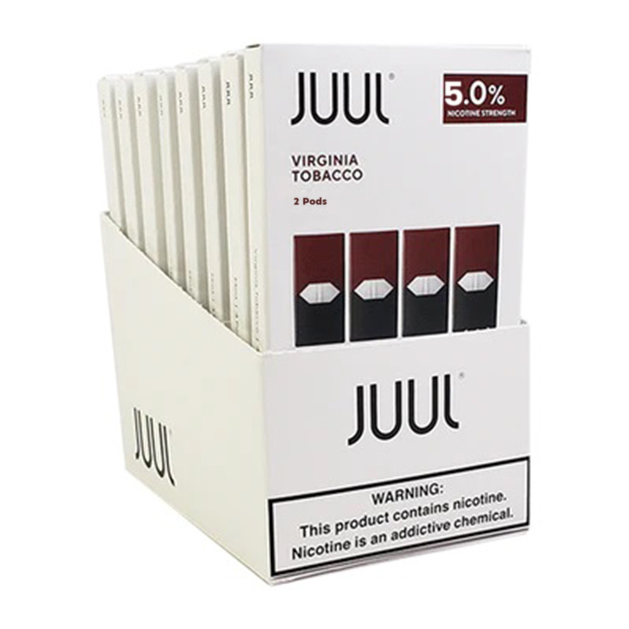 JUUL 5% Salt Nicotine 0.7ml Pre-Filled Cartridges 2ct/Pack Virginia Tobacco