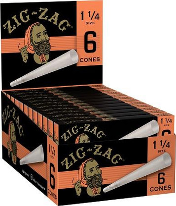 Zig Zag Ultra Thin Cones 1 1/4 Size 6 Pack - Full Box 24ct