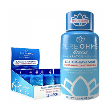 Pure Ohms Breeze 7-Hydroxy 60mL Kava-Kratom Shot Pure Ohms Breeze 7-Hydroxy 60mL Kava-Kratom Shot
