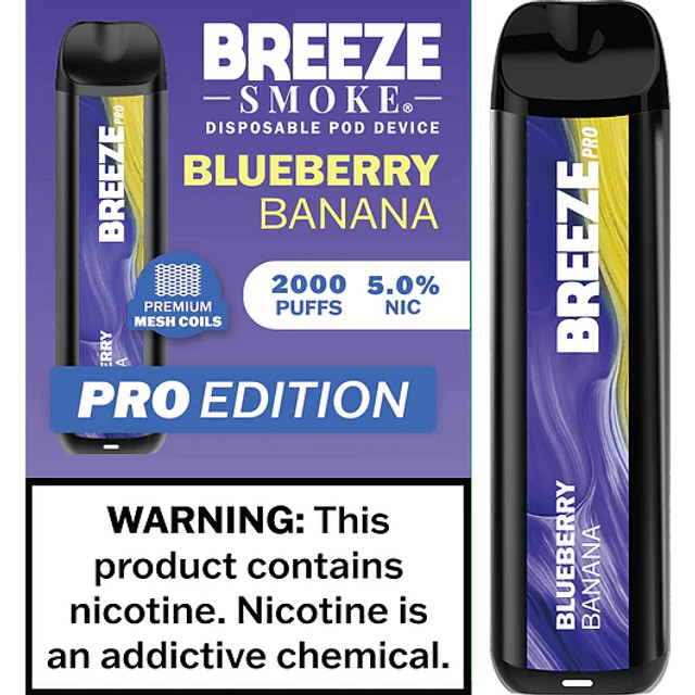 Breeze Pro 2000 Puffs Blueberry Banana Vape