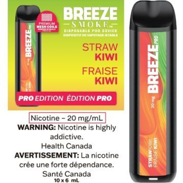 Breeze Pro 2000 Puffs Strawberry Kiwi Vape