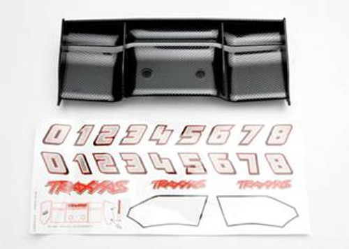 TRAXXAS 5446G - WING, REVO (EXO-CARBON FINISH)/ DECAL SHEET