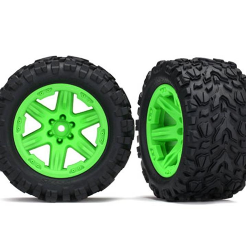TRAXXAS 6773- TIRES & WHEELS, ASSEMBLED, GLUED (2.8') (RXT 4X4 black WHEELS, TALON EXTREME TIRES, FOAM INSERTS) (2) (TSM RATED)