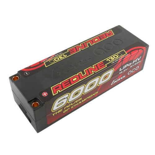 Gens Ace Redline 6000mAh 4S HV 15.2v 130C Low Profile Hard Case with 5mm Bullet 447g 139x47x37mm