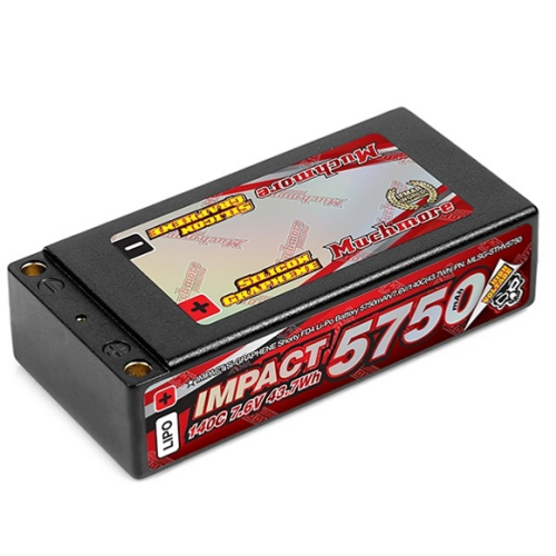 IMPACT “Silicon Graphene” Shorty FD4 Li-Po Battery 5750mAh/7.6V 140C Flat Hard Case