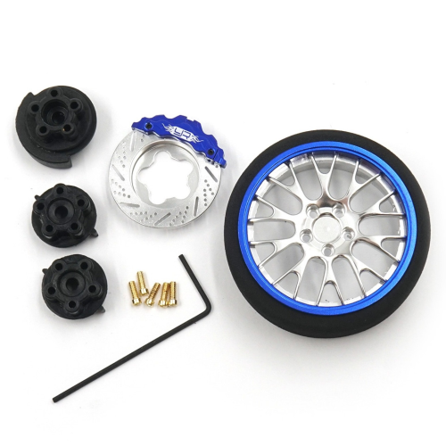 ALUMINUM TRANSMITTER STEERING WHEEL SET BLUE TYPE A FOR FUTABA KO SANWA FLYSKY NB4
