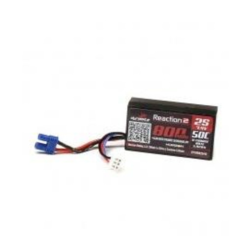 7.4V 800mAh 2S 50C Hardcase LiPo Battery: EC2 Suit Losi Mini T 2.0, JRX2, JRXT, Mini Drag 58x30x20mm 60g