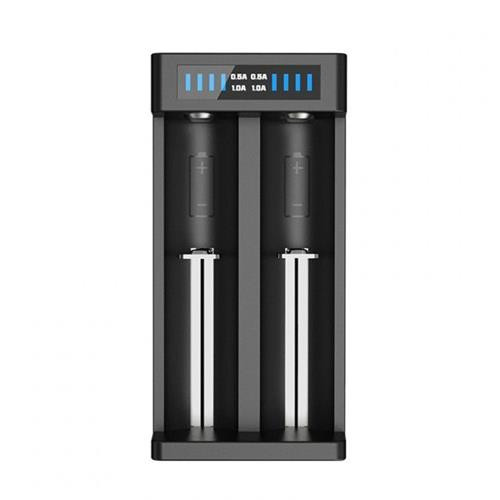 MC2 PLUS Li-ion 18650 USB fast charger w/LCD charger level indicator. Output per slot 0.5A or 1A suite Li-ion 18650 cell