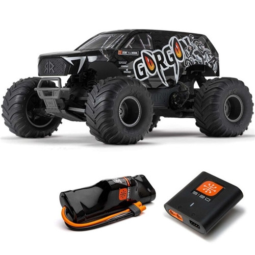 1/10 GORGON 4X2 MEGA 550 Brushed Monster Truck Ready-To-Assemble Kit with Battery & Charger Black by ARRMA SRP $398.99