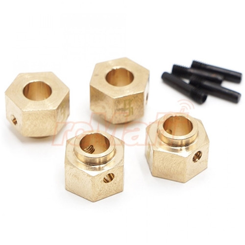 YEAH RACING 12MM BRASS HEX ADAPTOR 8MM OFFSET 4PCS FITS TRX-4 TRX4-6