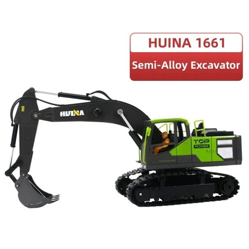 #1661 1:18 11CH RC Metal excavator Green/Grey