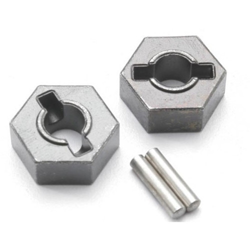 Traxxas 4954R - Hex wheel hubs steel (2)/ axle pins (2.5x12mm) (2)