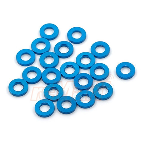 ALUMINUM M3 FLAT WASHER 1MM 20PCS BLUE
