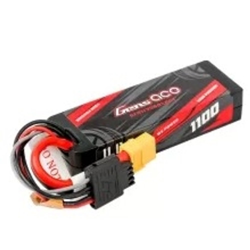 Gens Ace 1100mAh 3S 11.1v 60C Hardcase Lipo Battery with EC3 Plug 92.8z31.8z17.6mm 107g suits Grom