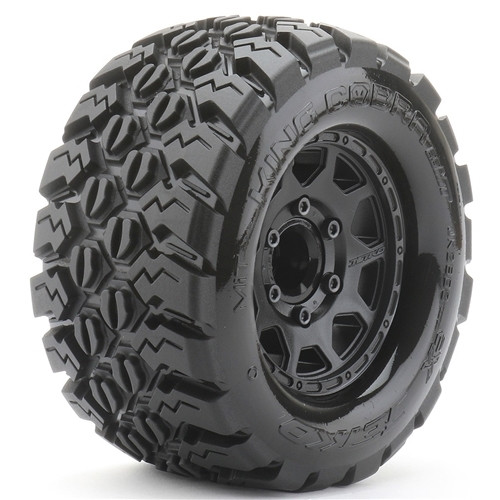1/8 MT 3.8 EX-KING COBRA/Claw Rim/Black/Medium Soft/Glued/Blted MTD Tires (2) by Jetko