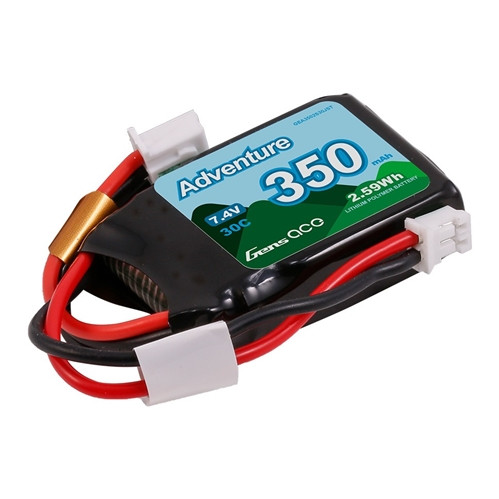 Gens Ace Adventure 350mAh 2S 7.4v 30C Lipo Battery For LOSI Micro B and Micro T 35x26x10.5mm 17g PH2.0 Plug SPMX-1090