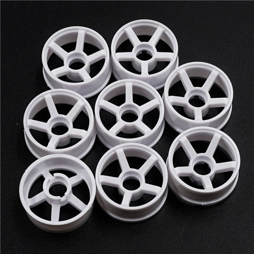 Plastic Narrow Rim RWD Set 8.5mm X 20mm (Offset 0 +1 +1.5 +2) White For 1/28 Mini-Z