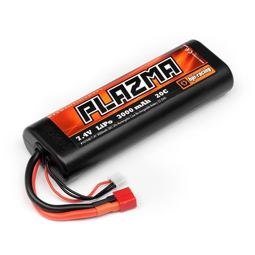 HP 101940 HPI Racing PLAZMA 7.4V 3000MAH 20C LIPO Round Case Stick Pack