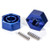 TRAXXAS 1654X - WHEEL HUBS, HEX (BLUE-ANODIZED, LIGHTWEIGHT ALUMINUM) (2)/ AXLE PINS(4)