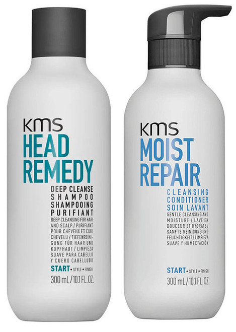 KMS Set - Head Remedy Deep Cleanse Shampoo & Moist Repair Cleansing Conditioner