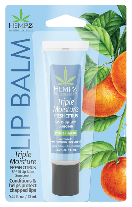 Hempz by Supre Triple Moisture Fresh Citrus Herbal Lip Balm with SPF 15