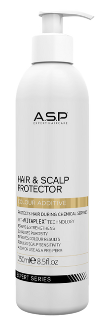 asp hair and scalp protector to use during chemical services, for hair color and perms