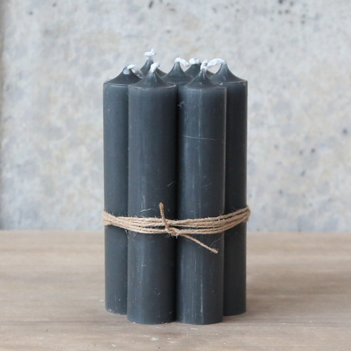 Short Dinner Candles - Set of 10 Coal