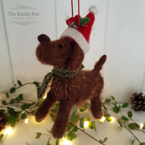 Christmas Felt Dog Hanging Decoration