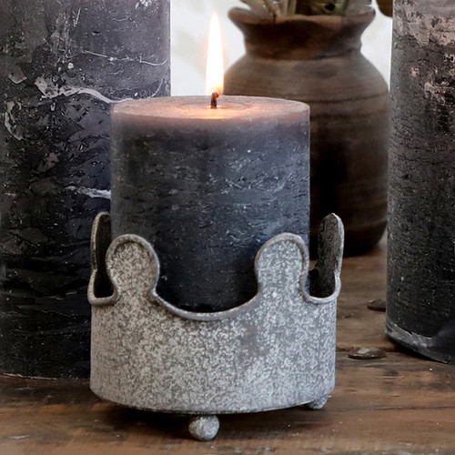 Macon Rustic Pillar Candle - Coal - 40hrs - 10cm x 7cm