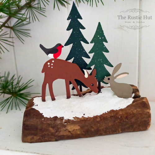 Deer, Hare & Robin Woodland Ornament