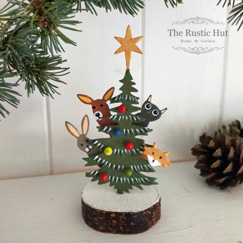 Peek-a-boo Woodland Animal Christmas Ornament