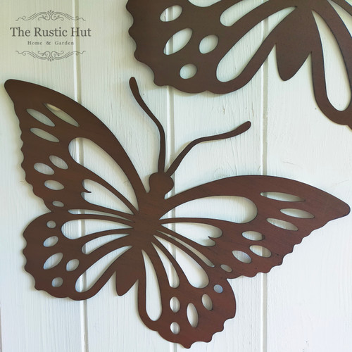 Butterfly Garden Wall Art  35cm- Rust Effect 