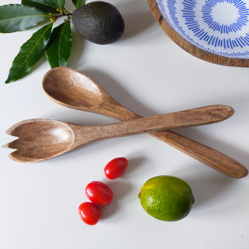 Mango Wood Salad Servers