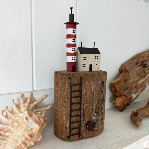 Lighthouse on Cliff Nautical Ornament