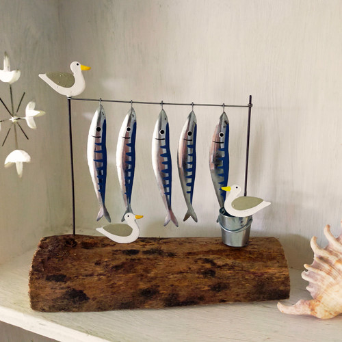 'Mackerel for Sale' Nautical Ornament with Seagulls