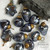 Set of 12 Mini Christmas Baubles -  Indigo Grey