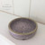 Rustic  Stoneware Pillar Candle Plate - Violet Glaze