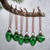 Mini Christmas Baubles Emerald Green Glass - Gift Set of 6