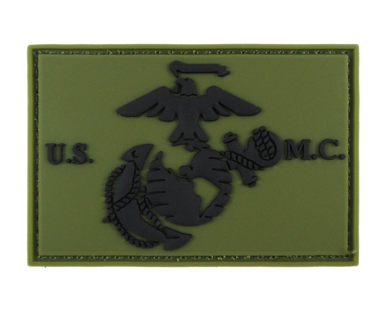 TOPPA PATCH MILITARE 3D PVC UNITED STATES MARINE CORPS CON VELCRO  (MARRONE) - DIAMETRO 8,0 cm