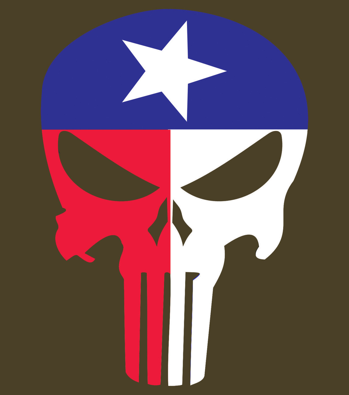 Texas Flag Skull Vinyl Decal Sticker for Cars Trucks Laptops etc. 5.5 x  3.9 - Morale Tags
