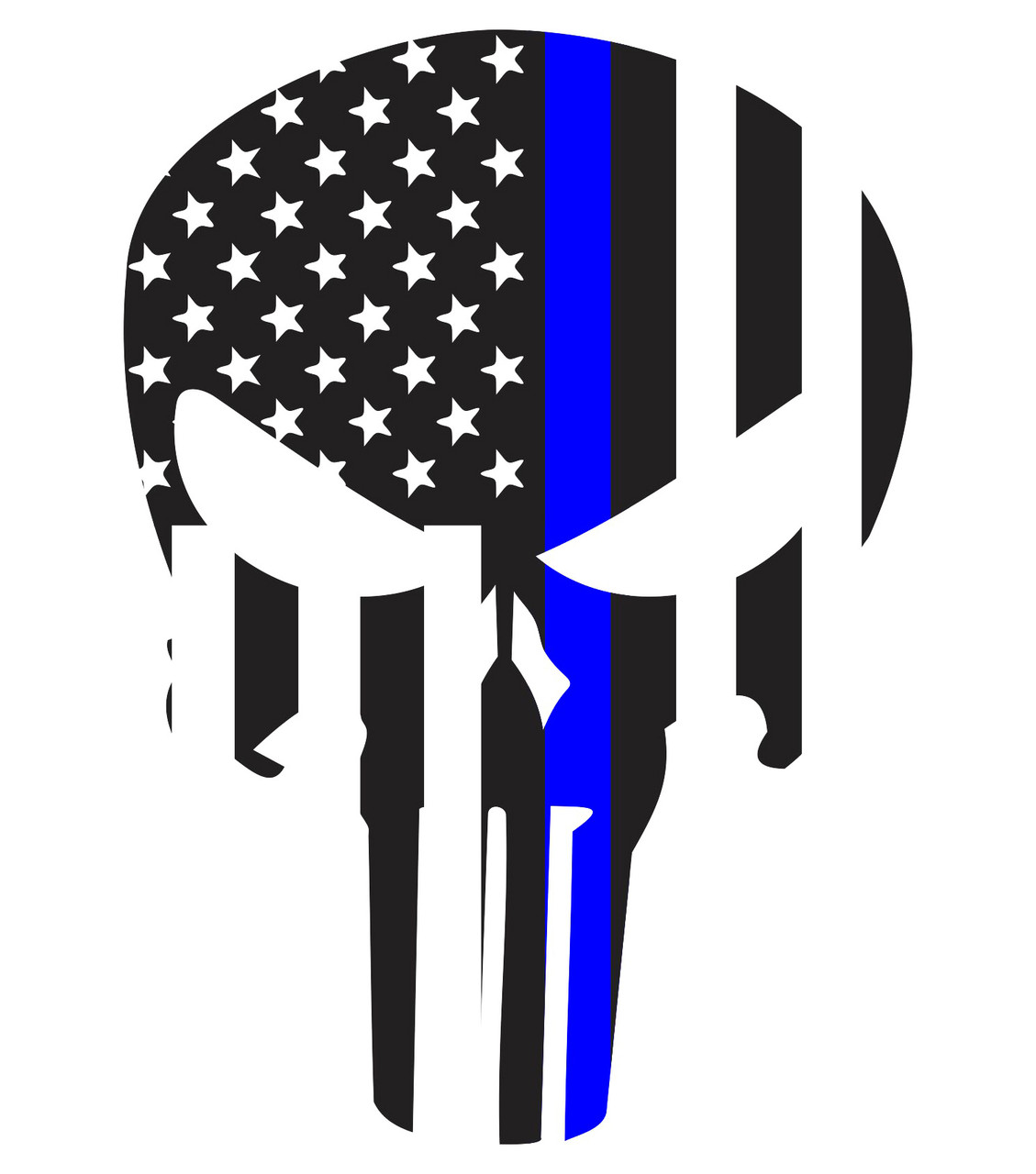 Thin Blue Line Punisher Svg