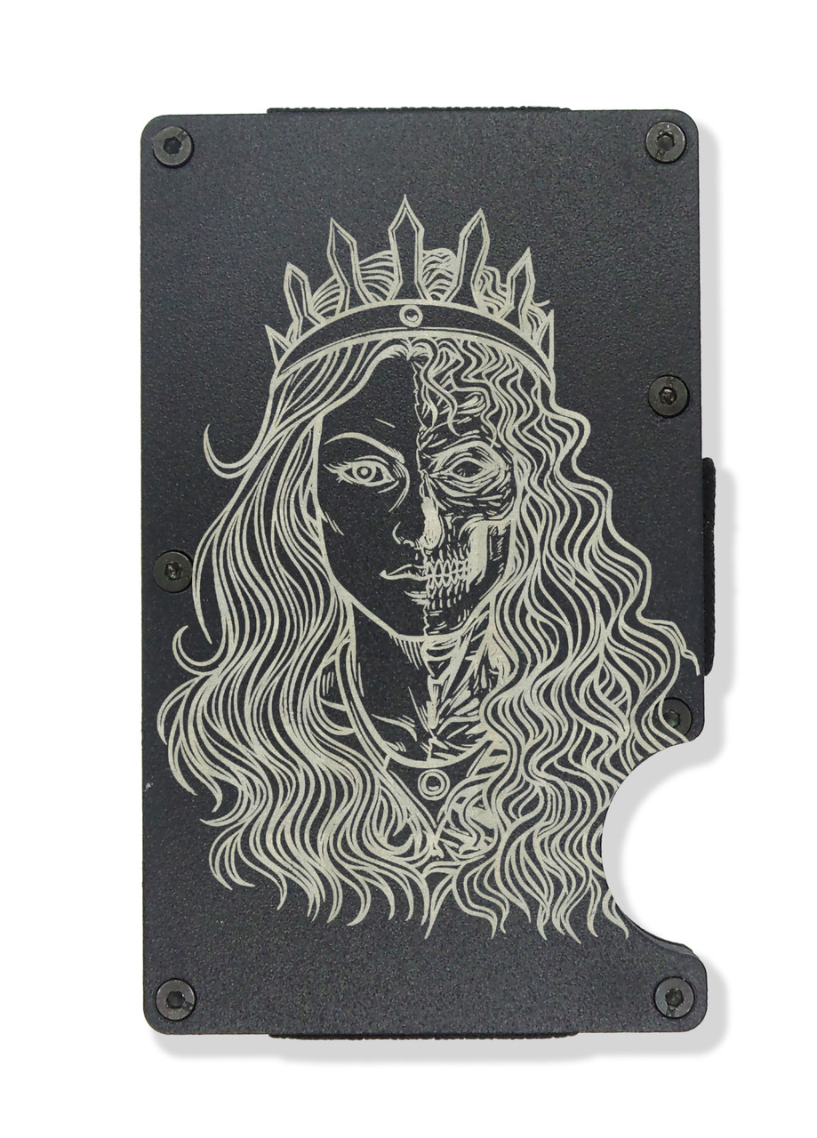Hel Norse Goddess of the Underworld Engraved Metal RFID Blocking