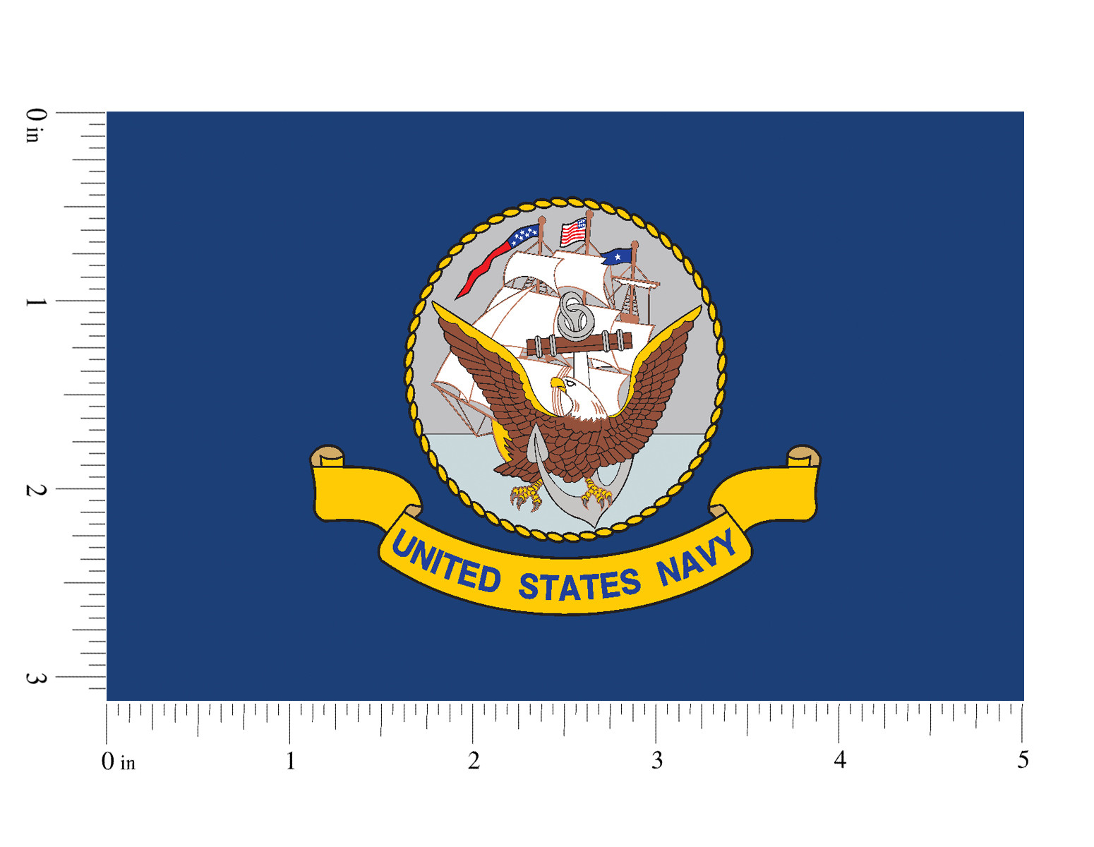 Navy Flag USN 3x5 Vinyl Decal Sticker for Cars Trucks Laptops etc