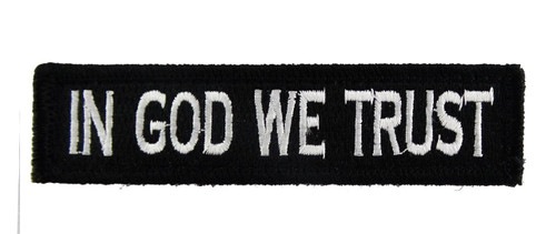 In God We Trust Tactical Velcro Fully Embroidered Morale Tags Patch 1 x 4