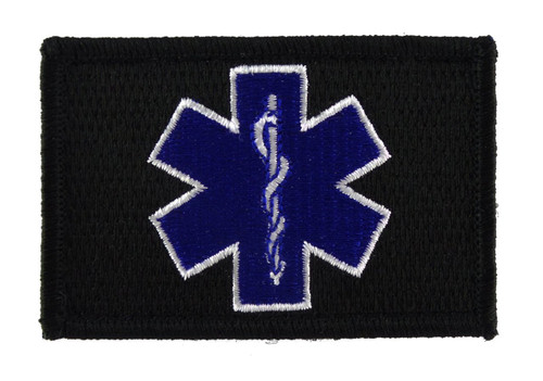 EMT Star Of Life Tactical Velcro Fully Embroidered Morale Tags Patch