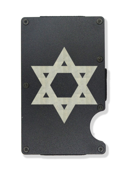 Star Of David Wallet Custom Engraved RFID Blocking Thin Card Organizer w/ Money Clip