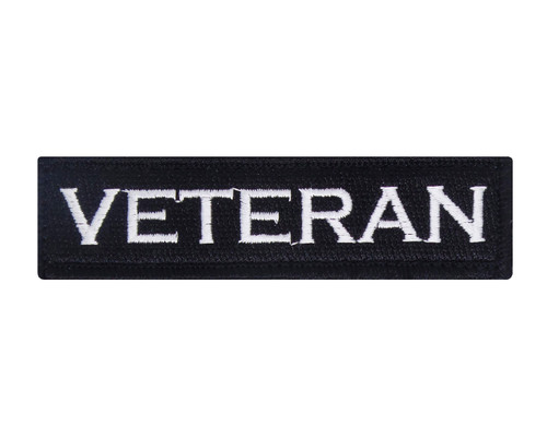 Veteran 1x4 Velcro Fully Embroidered Morale Tags Patch